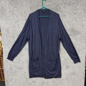 Witty Fox Cardigan Sweater Womens XXL Blue Open Front Lagenlook Coastal Normcore
